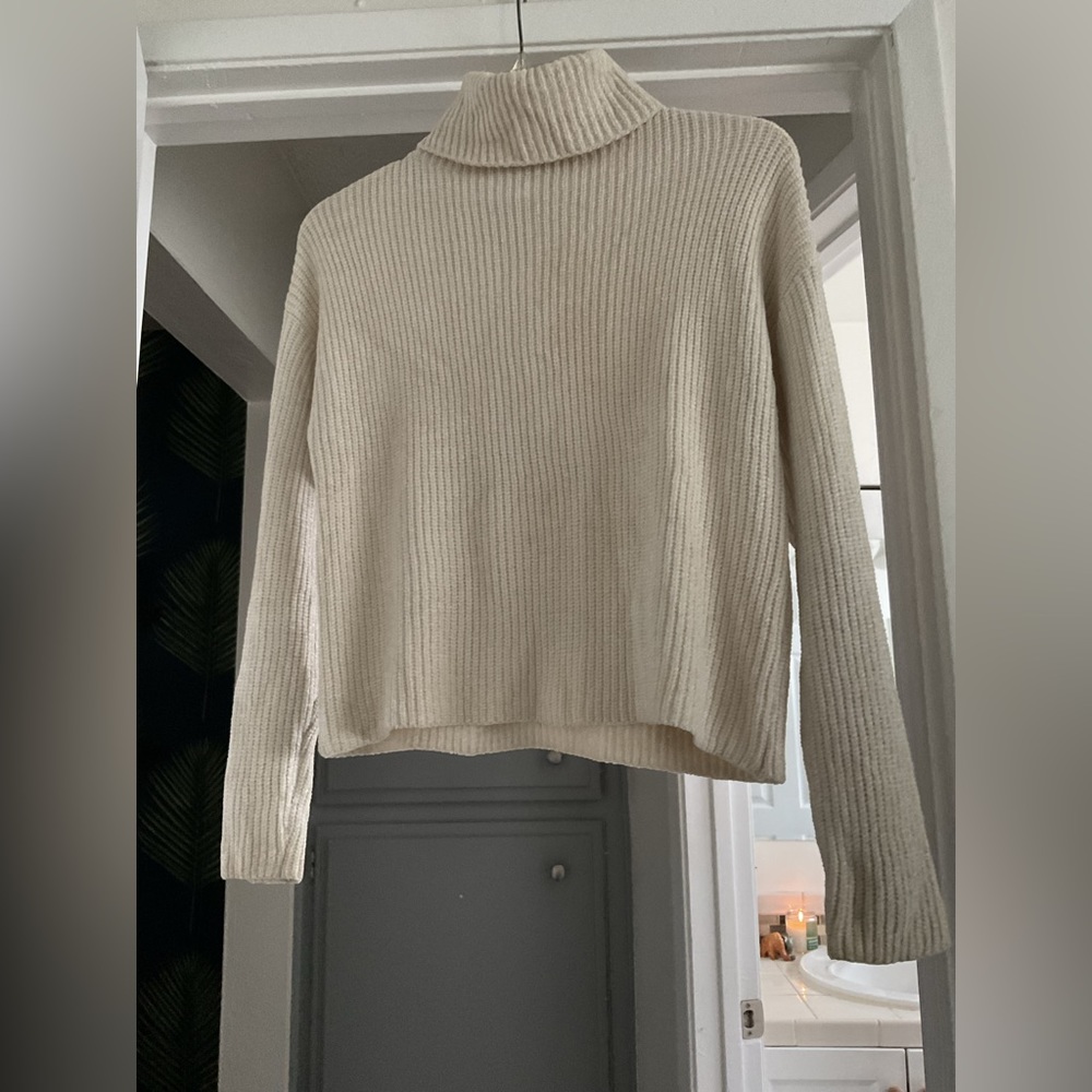 Lulus, Endless Comfort Ivory Chenille Turtleneck Pullover Sweater